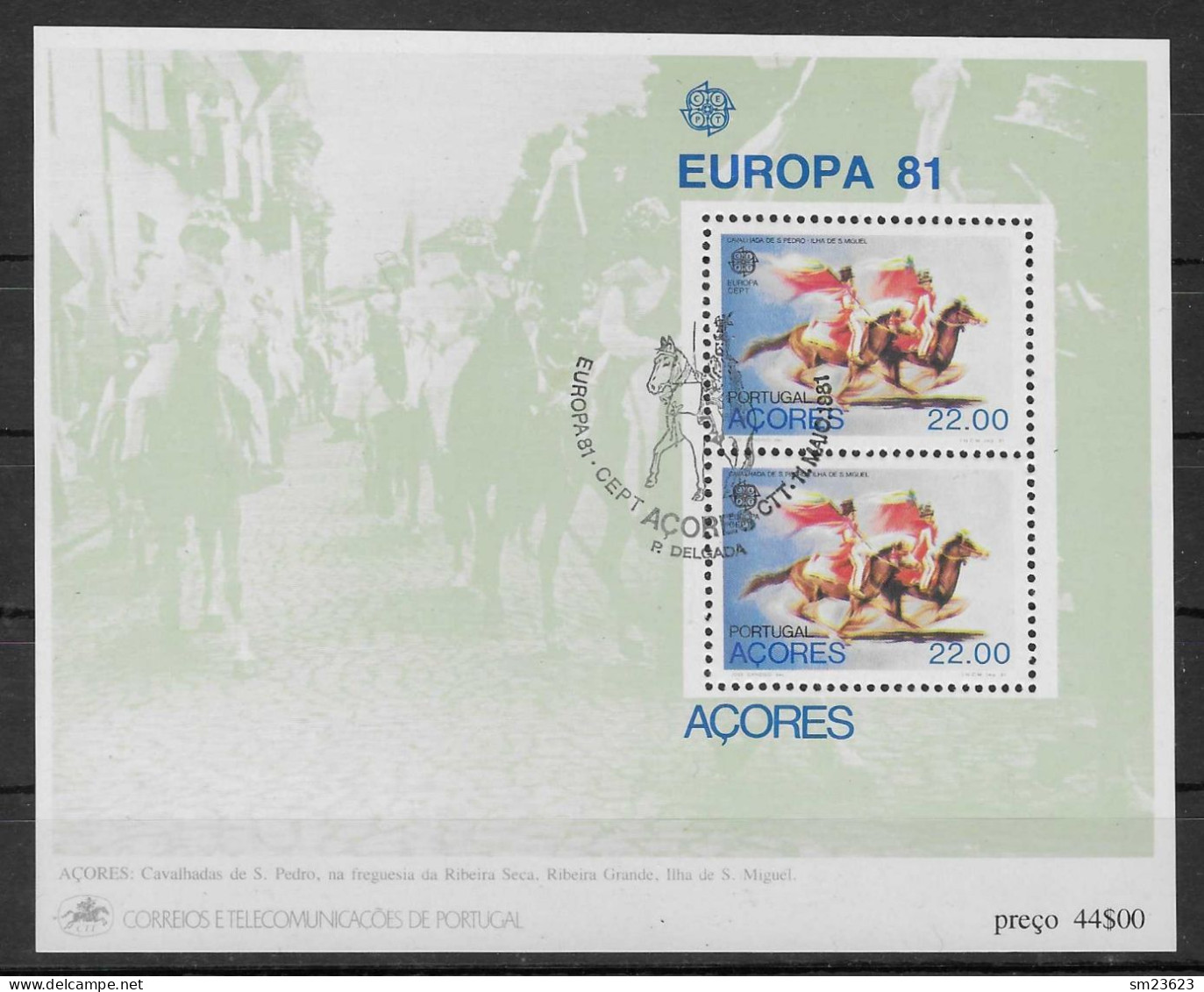 Portugal / Azoren 1981  Mi.Nr. Block 2 (342) , EUROPA CEPT / Folklore - Gestempelt / Fine Used / (o) - 1981