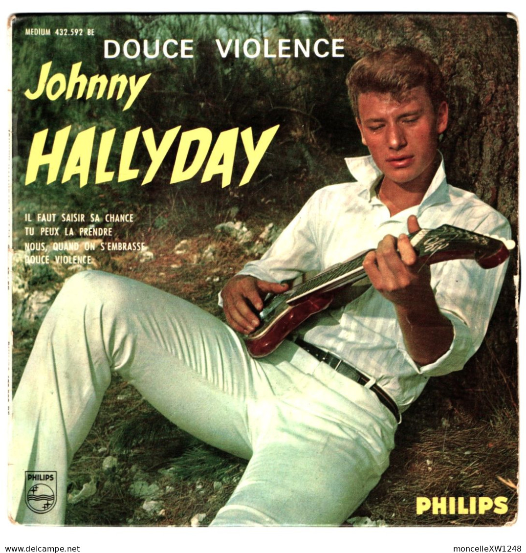 Johnny Hallyday - 45 T EP Douce Violence (1962 - Pochette Bandeau) - 45 G - Maxi-Single