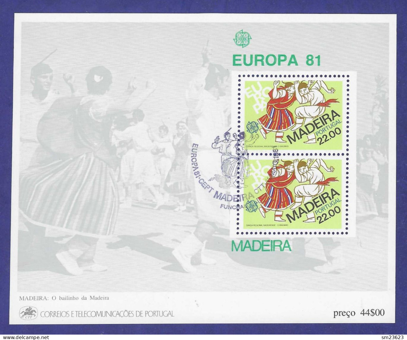 Portugal / Madeira 1981  Mi.Nr. Block 2 (70) , EUROPA CEPT / Folklore - Gestempelt / Fine Used / (o) - 1981