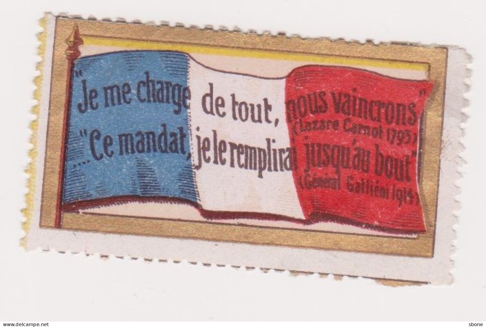 Vignette Militaire Delandre - Patriotique - Je Me Charge De Tout - Vignettes Militaires