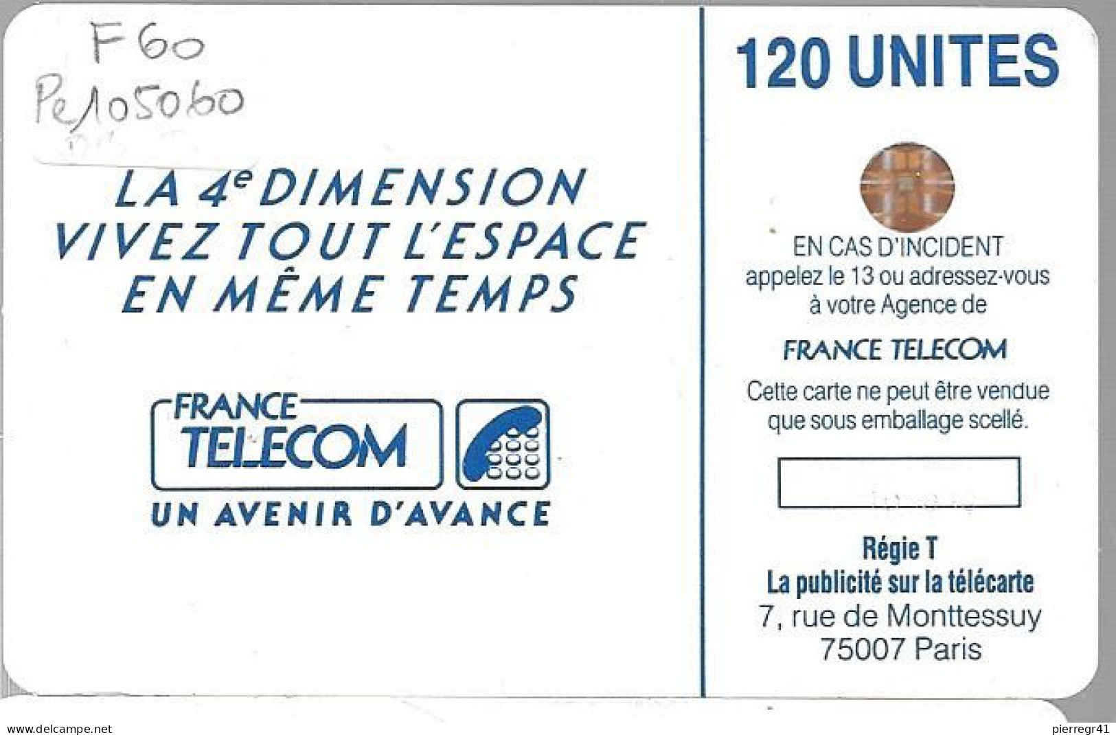 CARTE-PUBLIC-1989-F 60-120U-SC3-3/89-LUCY-(2tt A Monttessuy)-V° 6 Pé 105060--UTILISEE-TBE - 1989