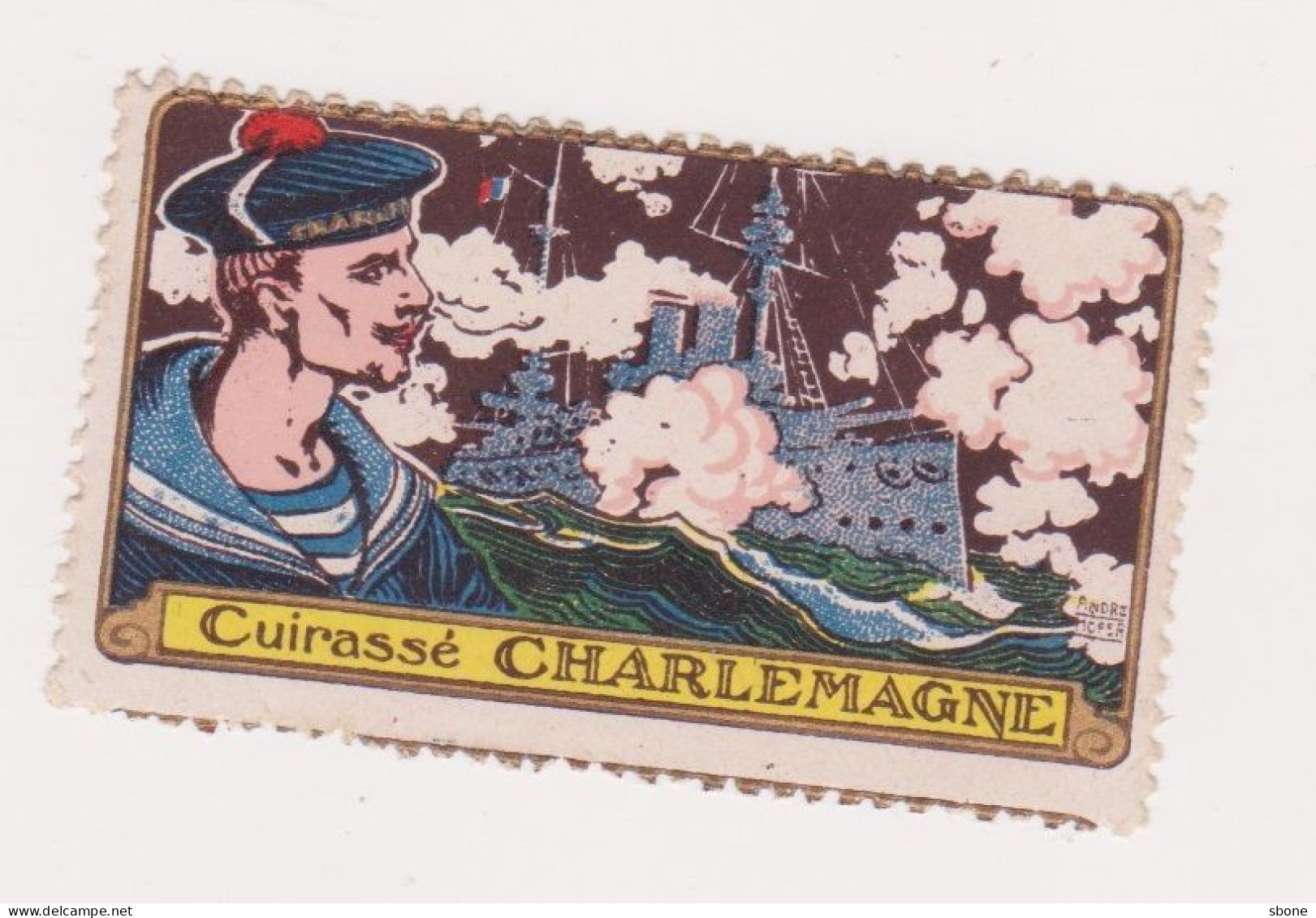 Vignette Militaire Delandre - Marine - Cuirassé Charlemagne - Vignettes Militaires