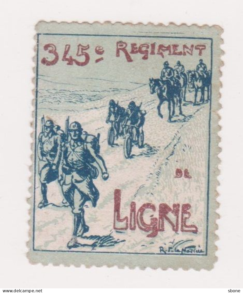 Vignette Militaire Delandre - 345ème Régiment D'infanterie - Vignette Militari