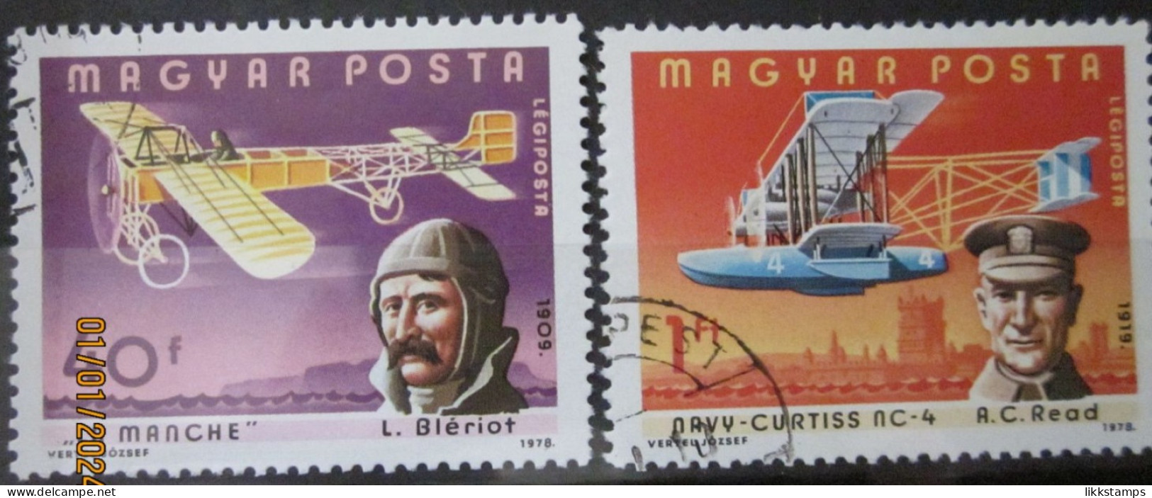 HUNGARY ~ 1978 ~ S.G. NUMBERS 3177 + 3179, ~ AVIATORS AND AIRCRAFT. ~ VFU #03034 - Used Stamps