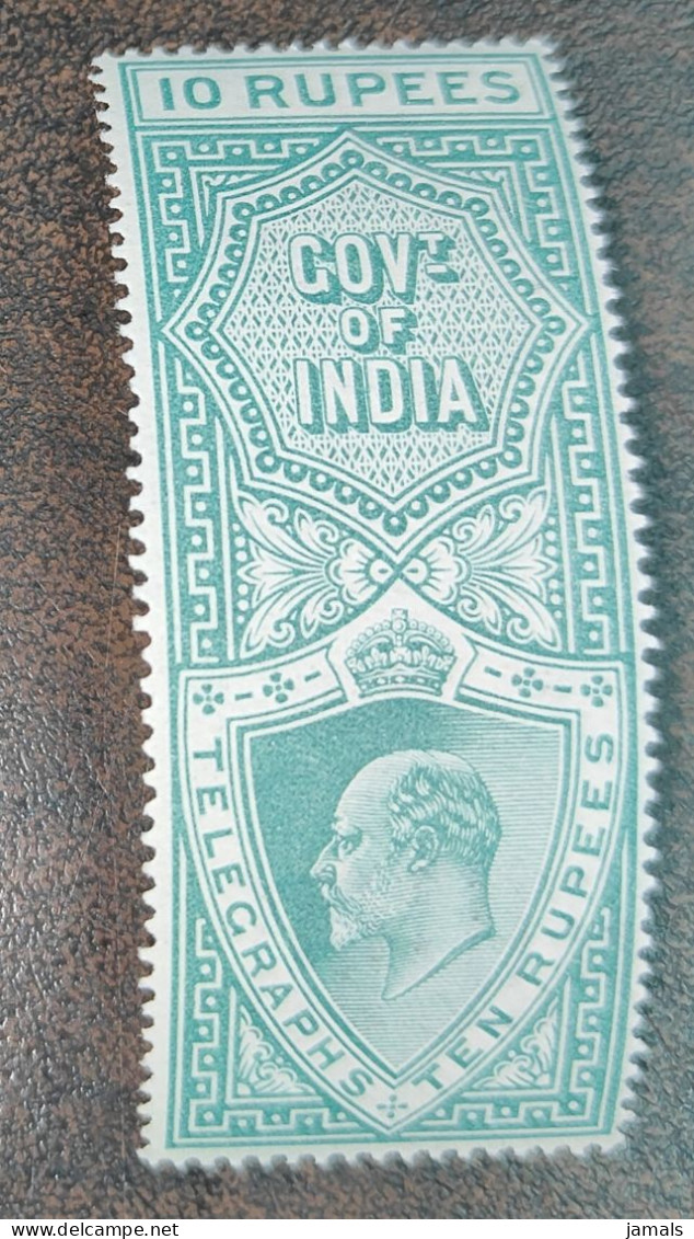 India King Edward Telegraph Mint NH 10 Rupees - 1902-11 Roi Edouard VII