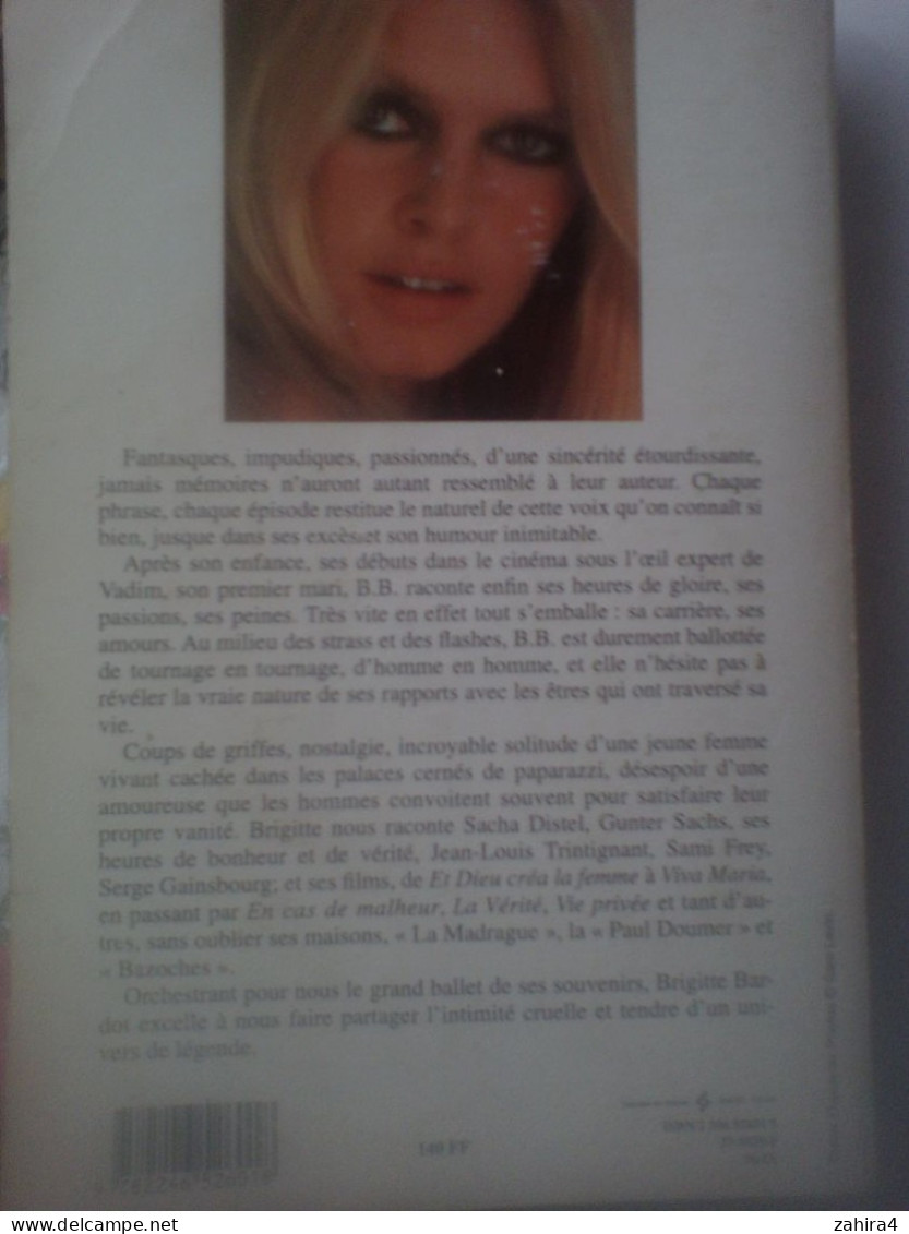 Brigitte Bardot Initiales B.B Mémoires Grasset Paris Signature voir scanne connaisseur comparé avec vrai selon moi bonne