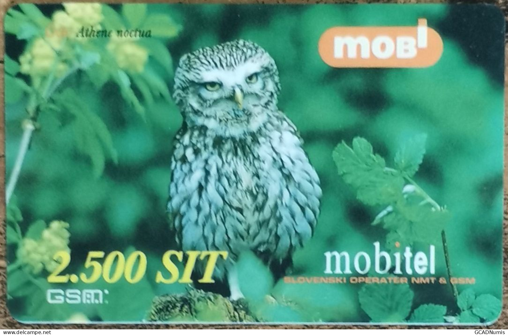 Carte De Recharge - Athene Noctua - Mobitel - Slovénie - 2500 SIT ~18 - Slovénie