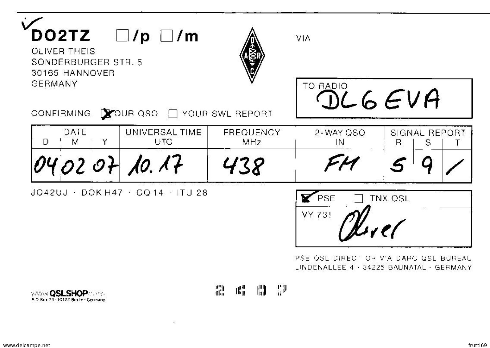 AK 208317 QSL - Germany - Hannover - Radio