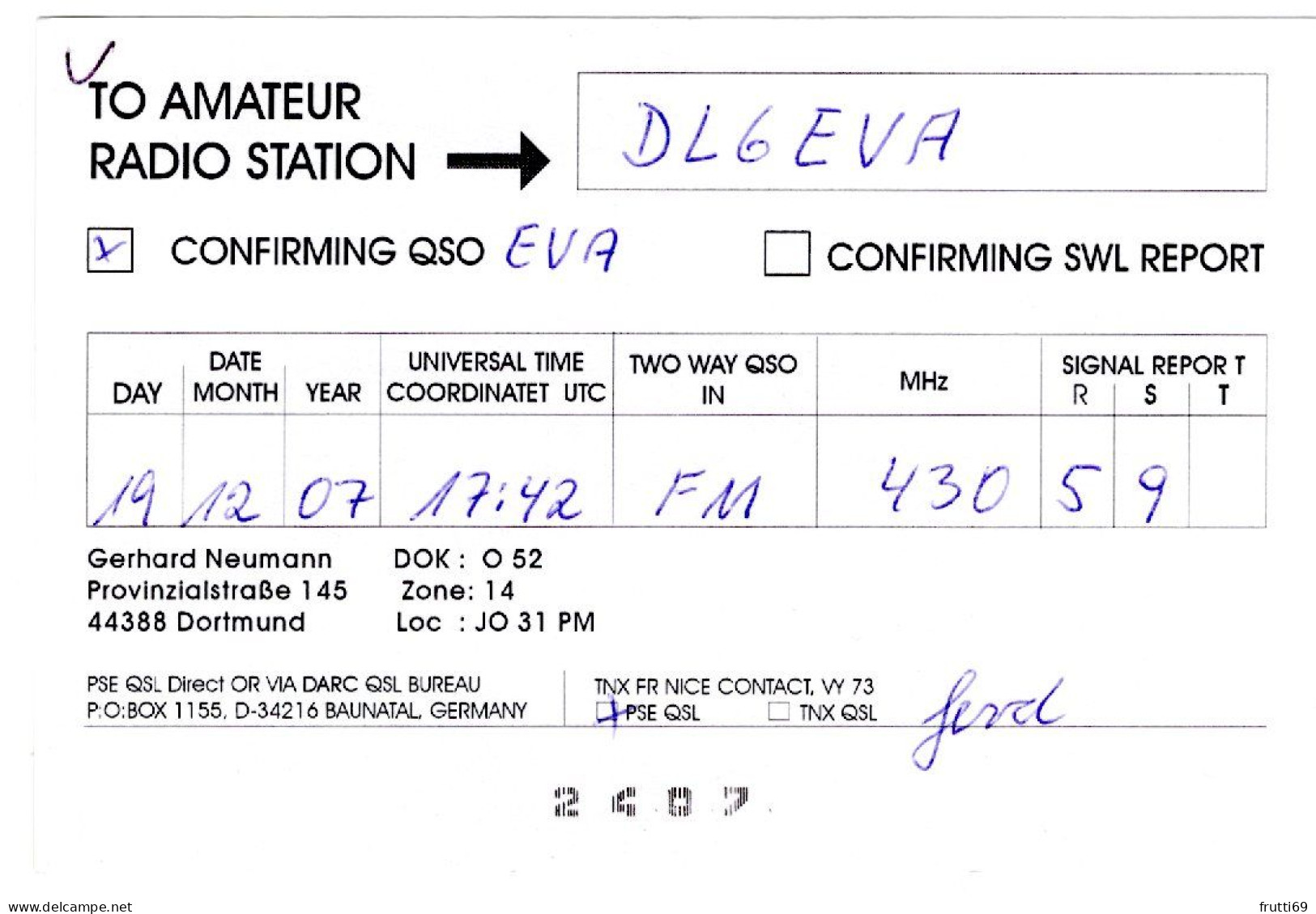 AK 208319 QSL - Germany - Dortmund - Radio