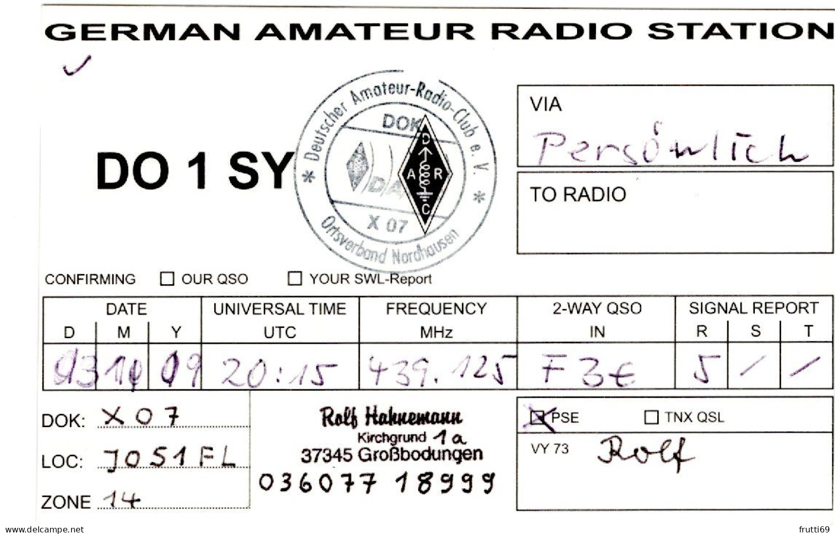 AK 208320 QSL - Germany - Großbodungen - Radio