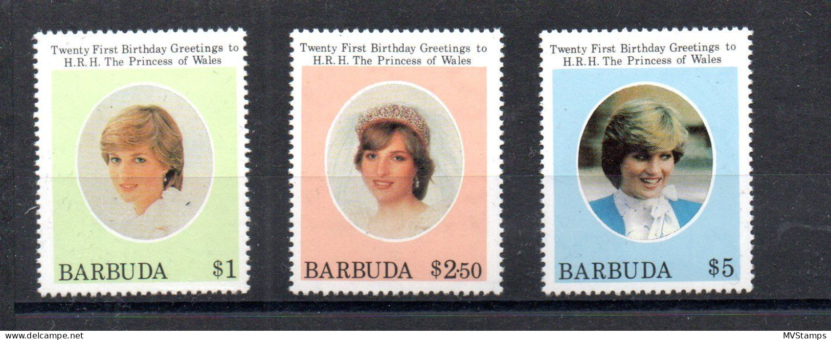 Barbuda 1982 Set Princes Diana (Michel 620/22) MNH - Antigua Und Barbuda (1981-...)