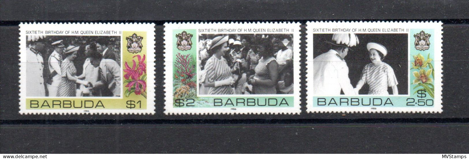 Barbuda 1986 Set Mother Queen Stamps (Michel 868/70) MNH - Antigua Und Barbuda (1981-...)