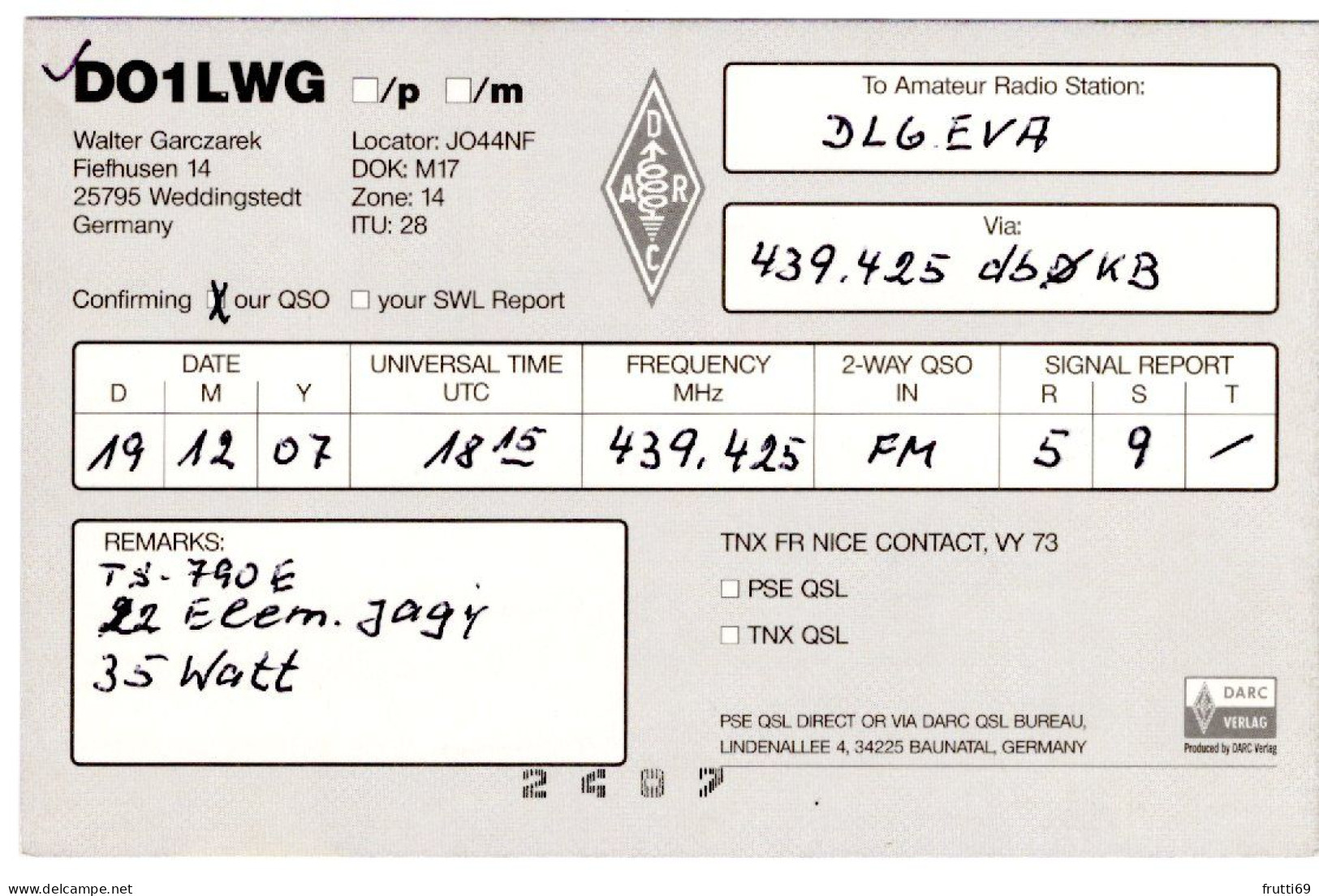 AK 208324 QSL - Germany - Weddingstedt - Radio