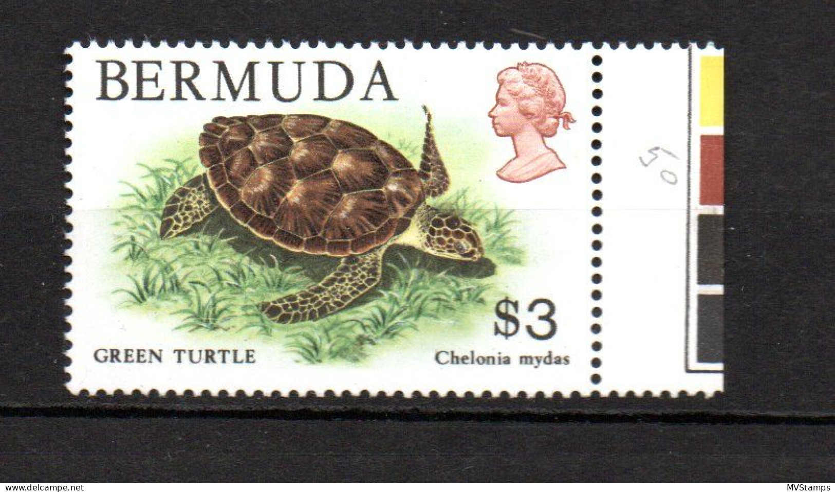 Bermuda 1979 Definitive $3.00 Turtle Stamps (Michel 367) MNH - Bermudes