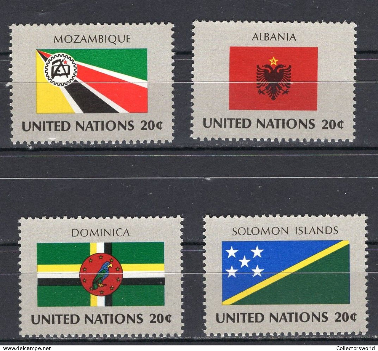 United Nations UN New York Serie 4v 1982 Flag Serie Mozambique Albania Dominica Solomon Isl MNH - Nuevos