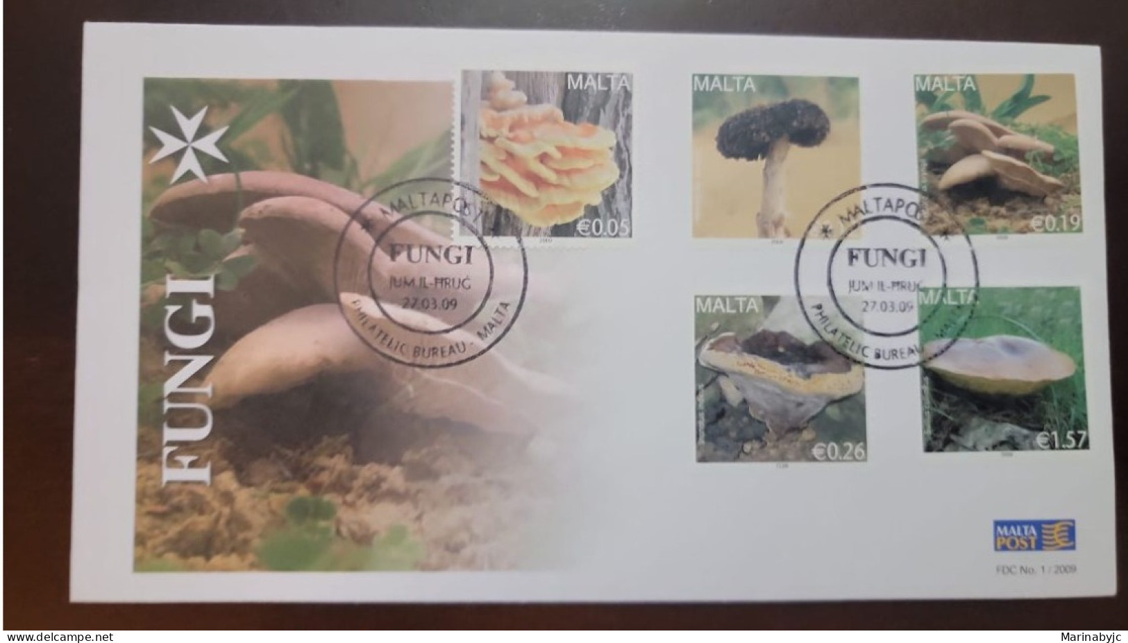 P) 2009 MALTA, MUSHROOMS, ENDEMIC SPECIES, COMPLETE EMISSION, FDC XF - Malte