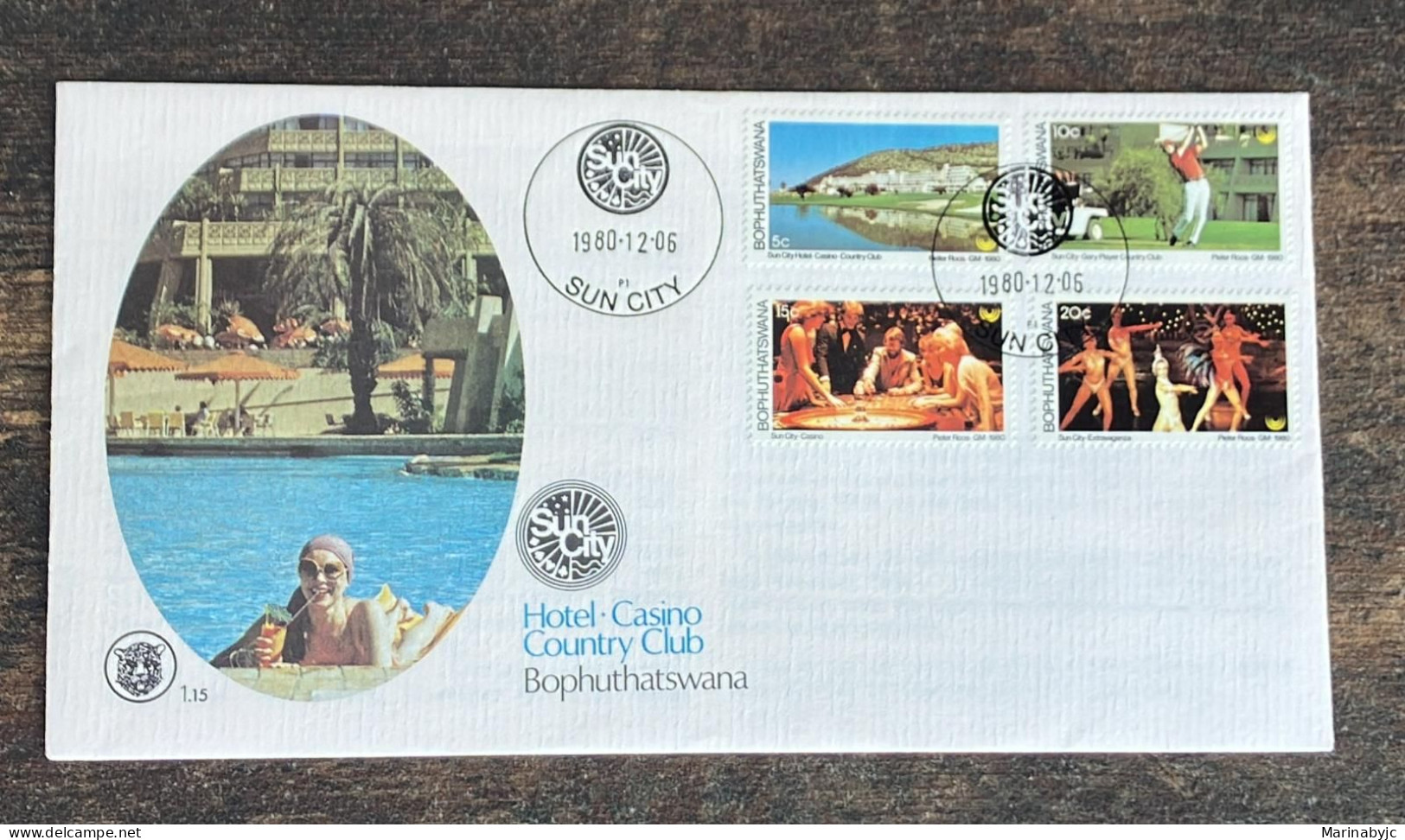 P) 1980 SOUTH AFRICA, BOPHUTHATSWANA TOURISM, COUNTRY CLUB THE SUN CITY, COMPLETE EMISSION, FDC XF - Sonstige & Ohne Zuordnung