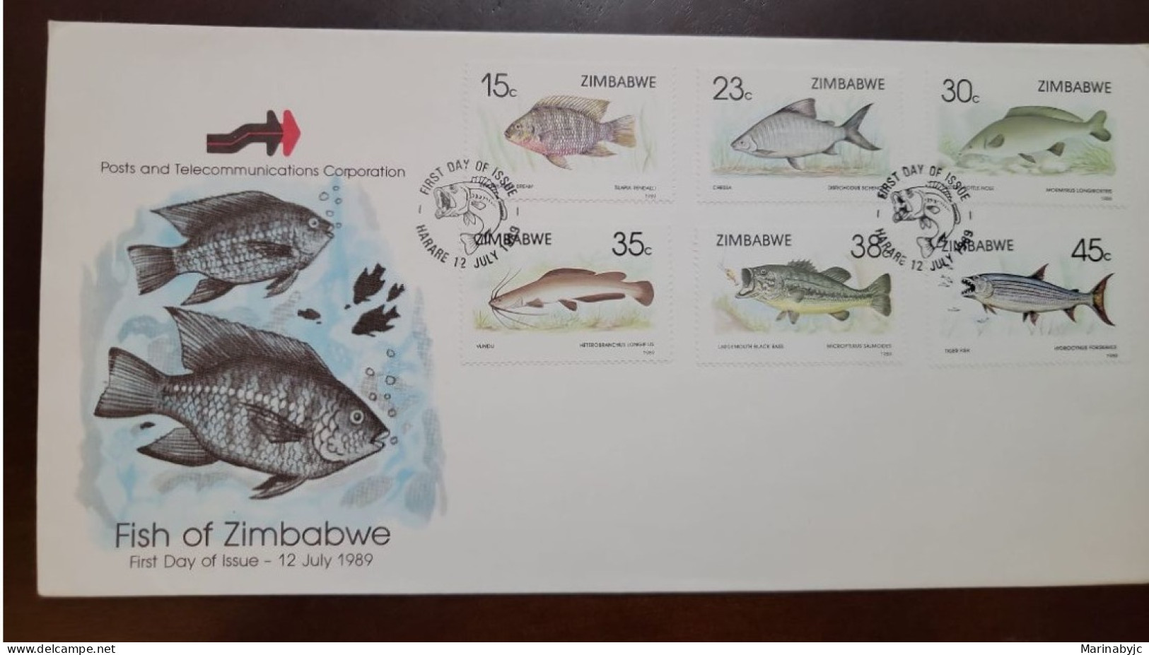 P) 1989 ZIMBABWE, FISH, ENDEMIC SPECIES, COMPLETE EMISSION, MULTICOLOURED, FDC XF - Zimbabwe (1980-...)