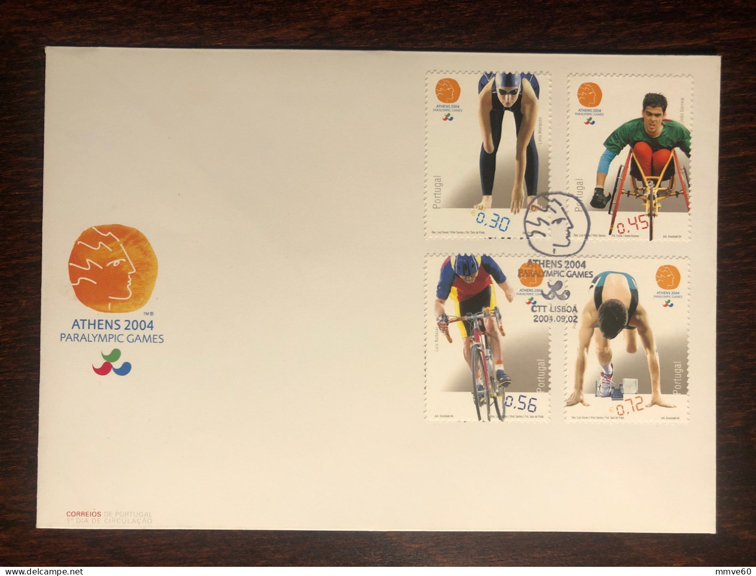 PORTUGAL FDC COVER 2004 YEAR PARALYMPIC DISABLED SPORTS HEALTH MEDICINE STAMPS - FDC