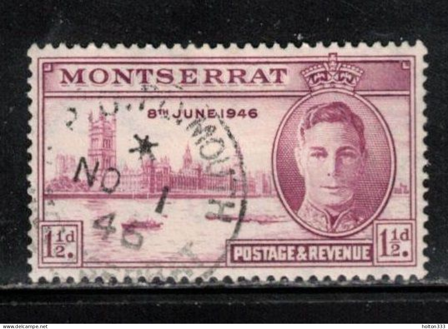 MONTSERRAT Scott # 104 Used - KGVI Peace Issue - Montserrat