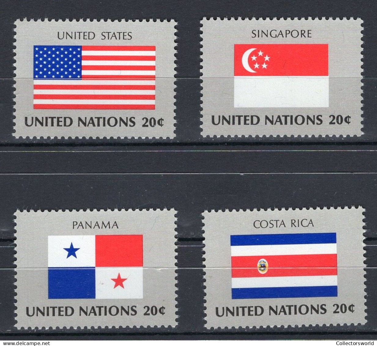 United Nations UN New York Serie 4v 1981 Flag Serie USA Singapore Costa Rica Panama MNH - Ungebraucht