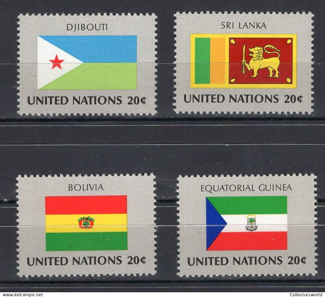 United Nations UN New York Serie 4v 1981 Flag Serie Sri Lanka Djibouti Bolivia Equatorial Guinea MNH - Neufs