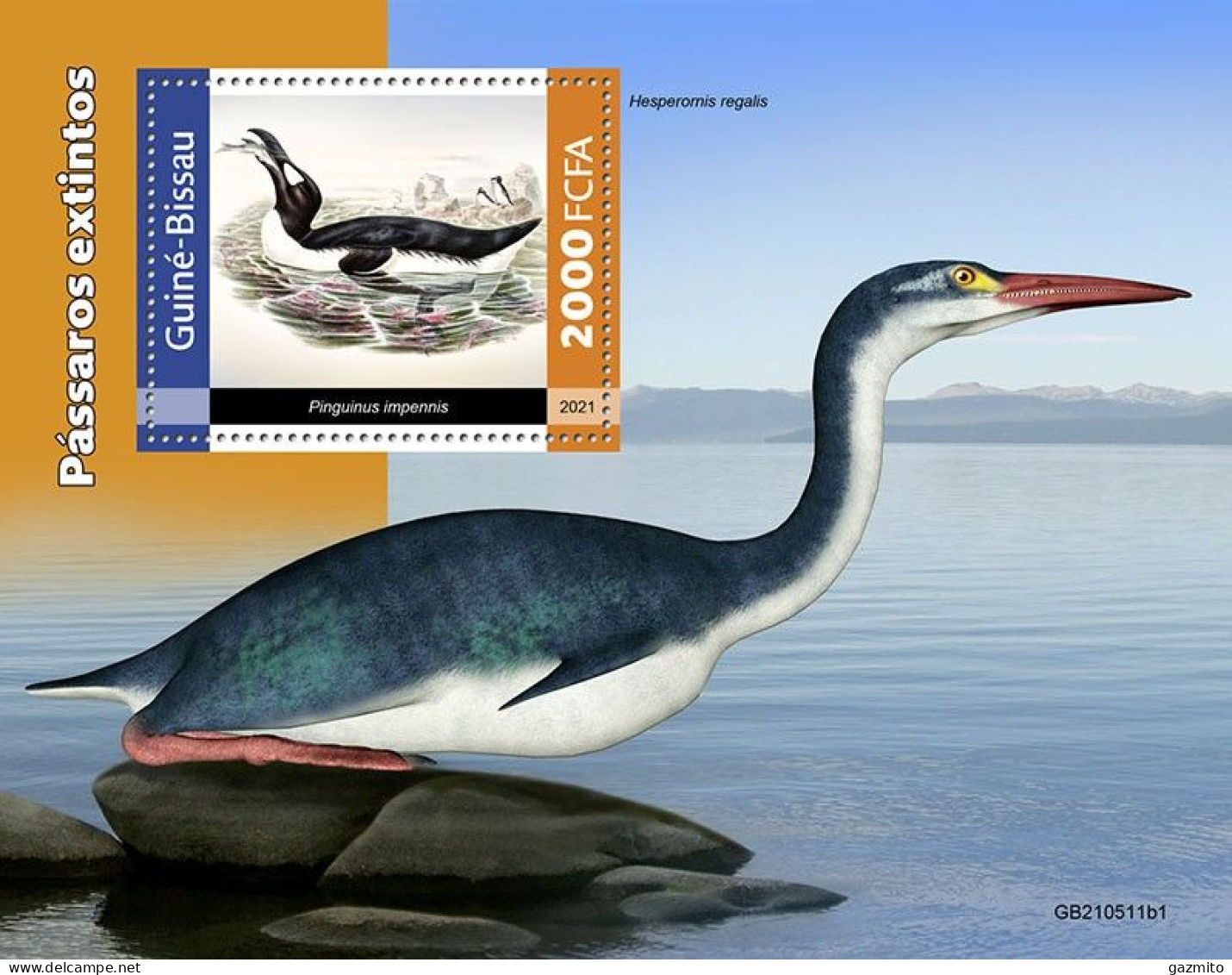 Guinea Bissau 2021, Animals, Extict Water Birds, BF - Albatro & Uccelli Marini
