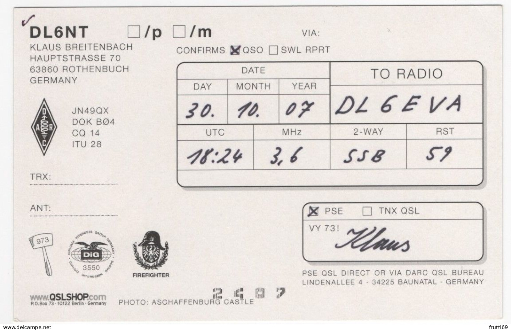 AK 208360 QSL - Germany - Rothenbuch - Radio