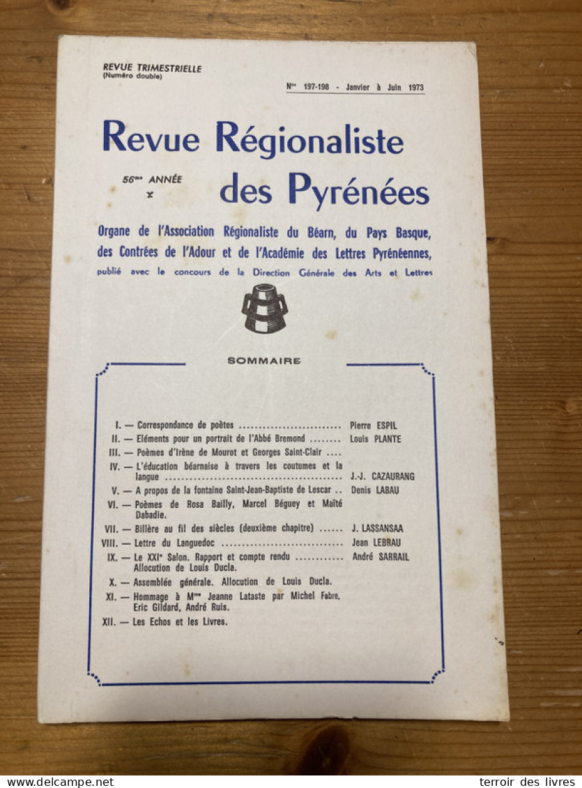 Revue Régionaliste Pyrénées 1973 197 éducation Béarnaise LESCAR BILLERE Fil Des Siecles - Midi-Pyrénées