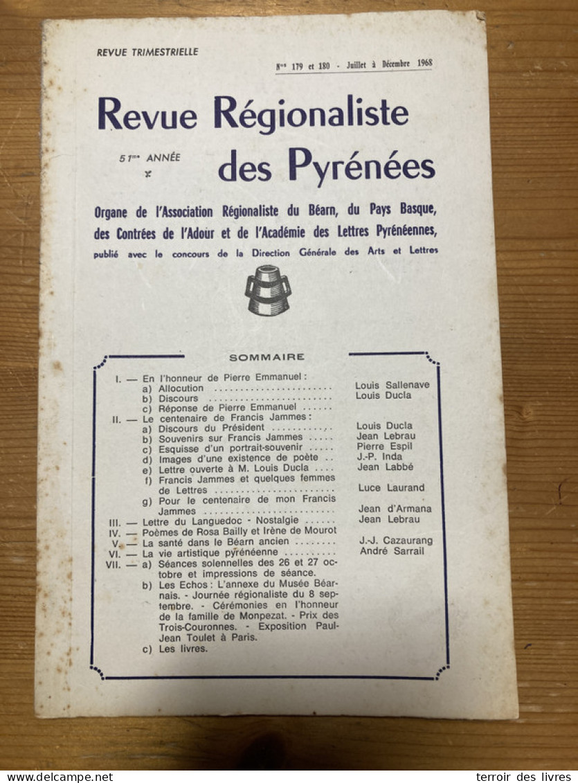 Revue Régionaliste Pyrénées 1968 179 La Santé Dans Le Bearn Ancien - Midi-Pyrénées