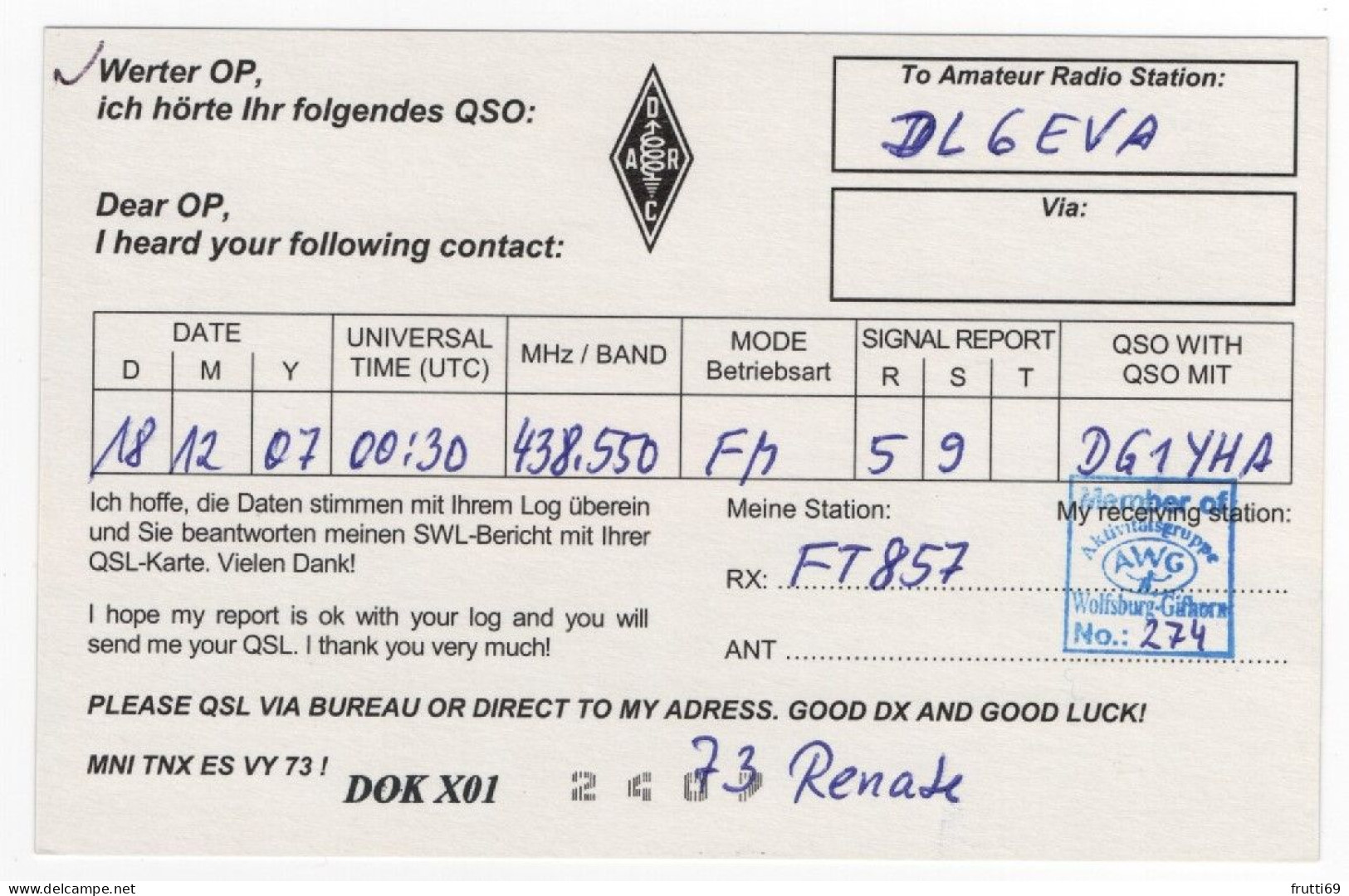 AK 208371 QSL - Germany - Sömmerda - Radio