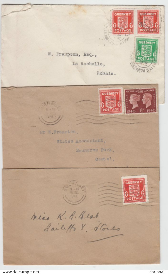 Guernsey 1941 Commercial Combination Covers - Guernsey