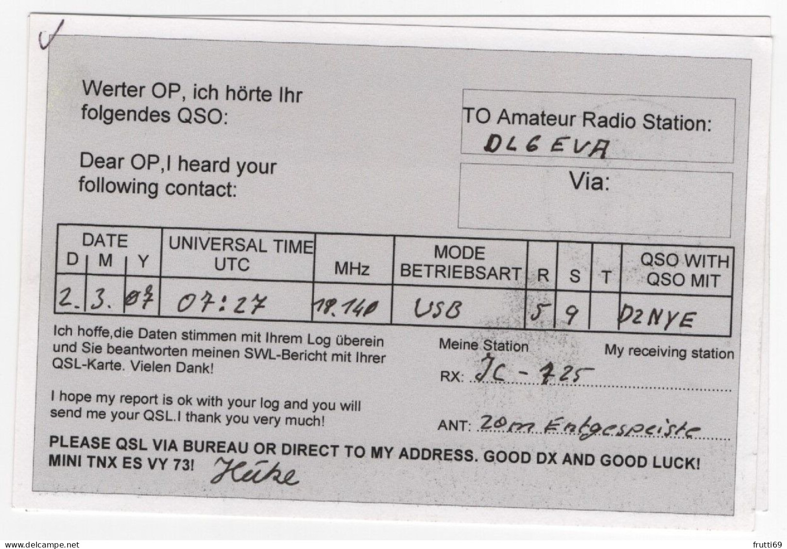 AK 208374 QSL - Germany - Wimmelburg - Radio