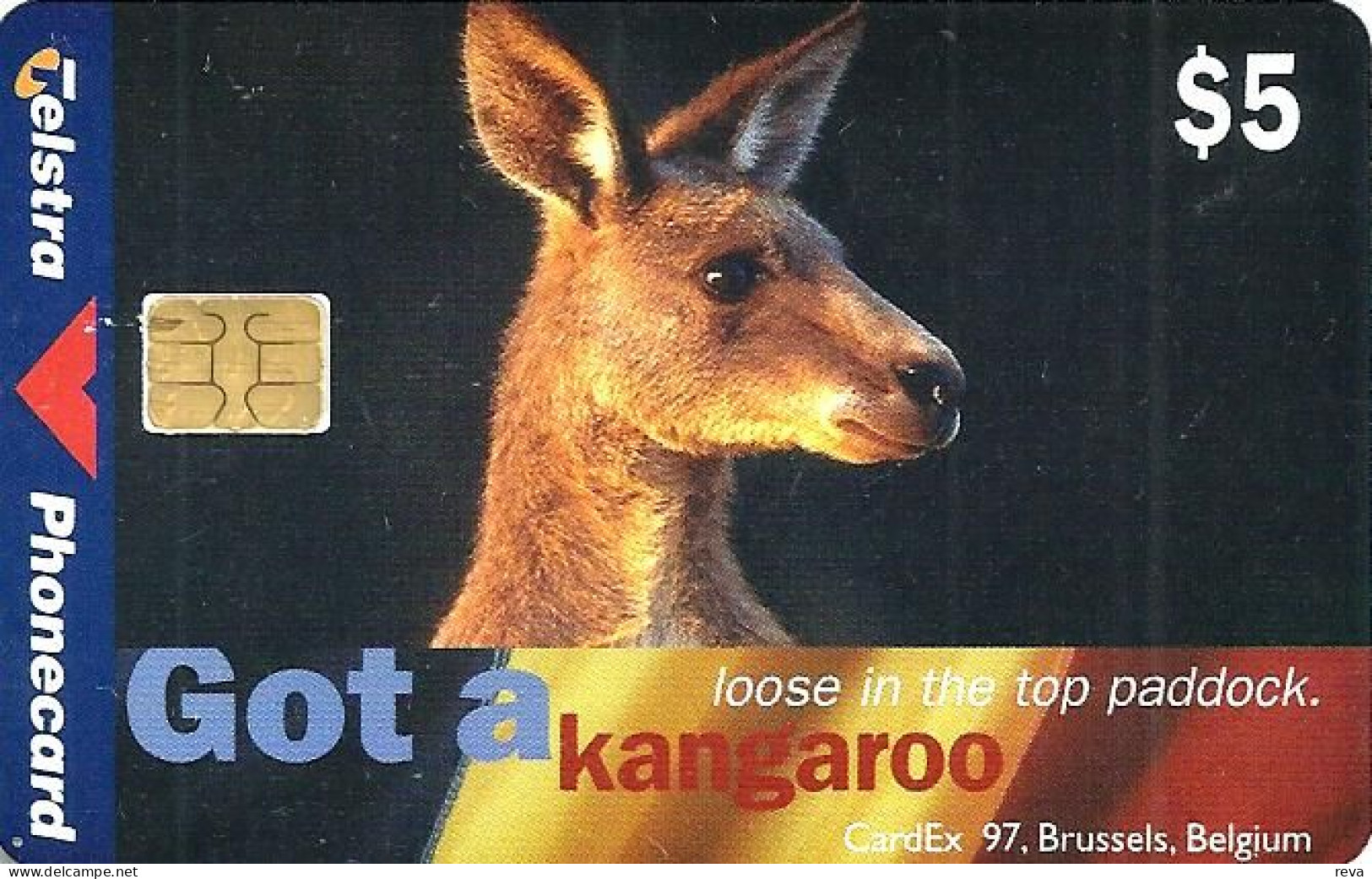 AUSTRALIA $5 KANGAROO ANIMAL  BELGIUM 1997 FAIR CHIP CARD 1500 ONLY !!!!!! CODE 97-11P READ DESCRIPTION !! - Australie