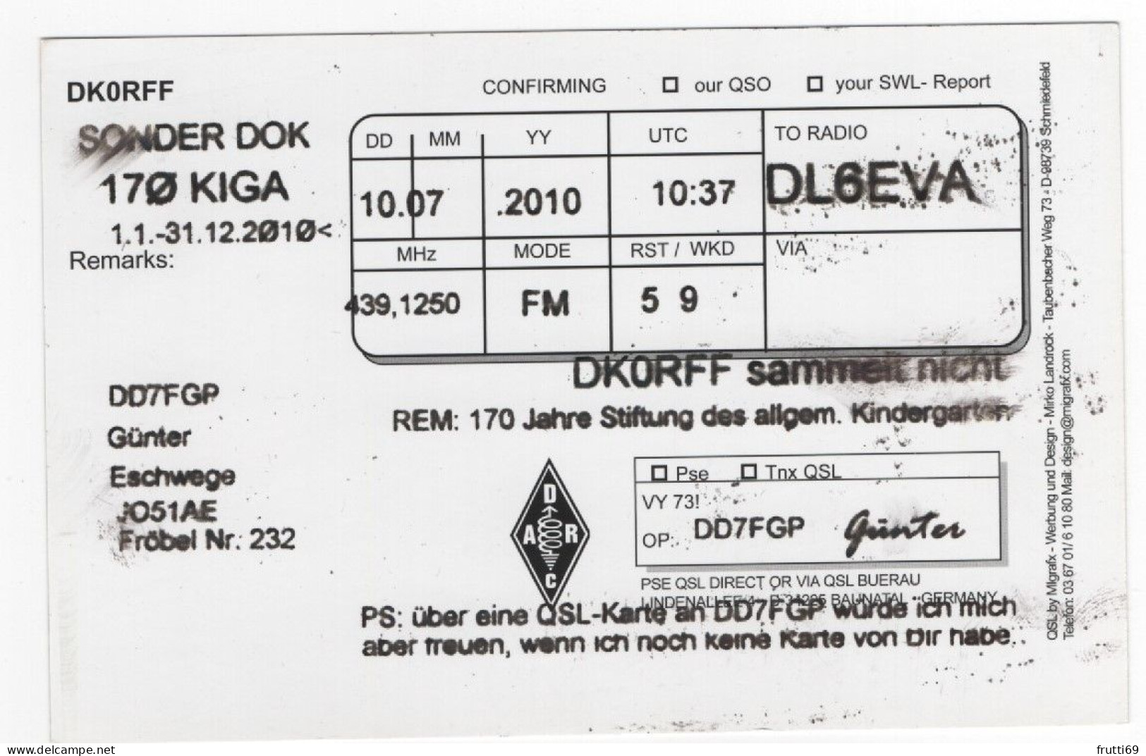 AK 208381 QSL - Germany - Radio