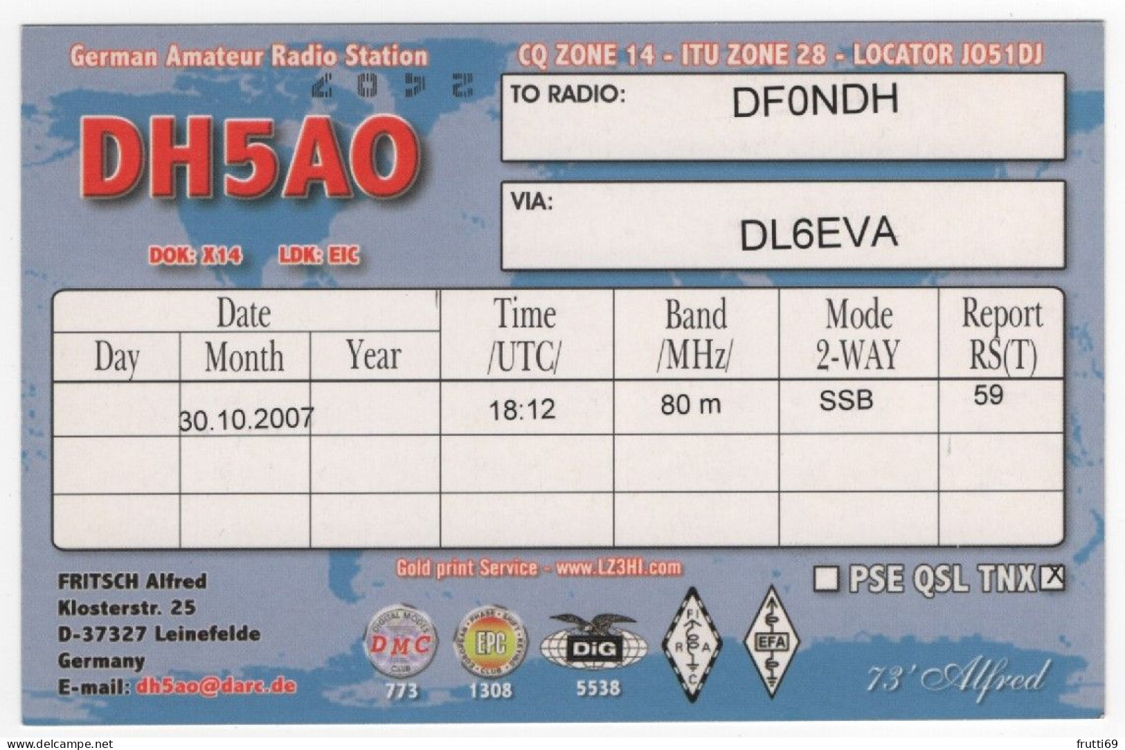 AK 208385 QSL - Germany - Leinefelde - Radio