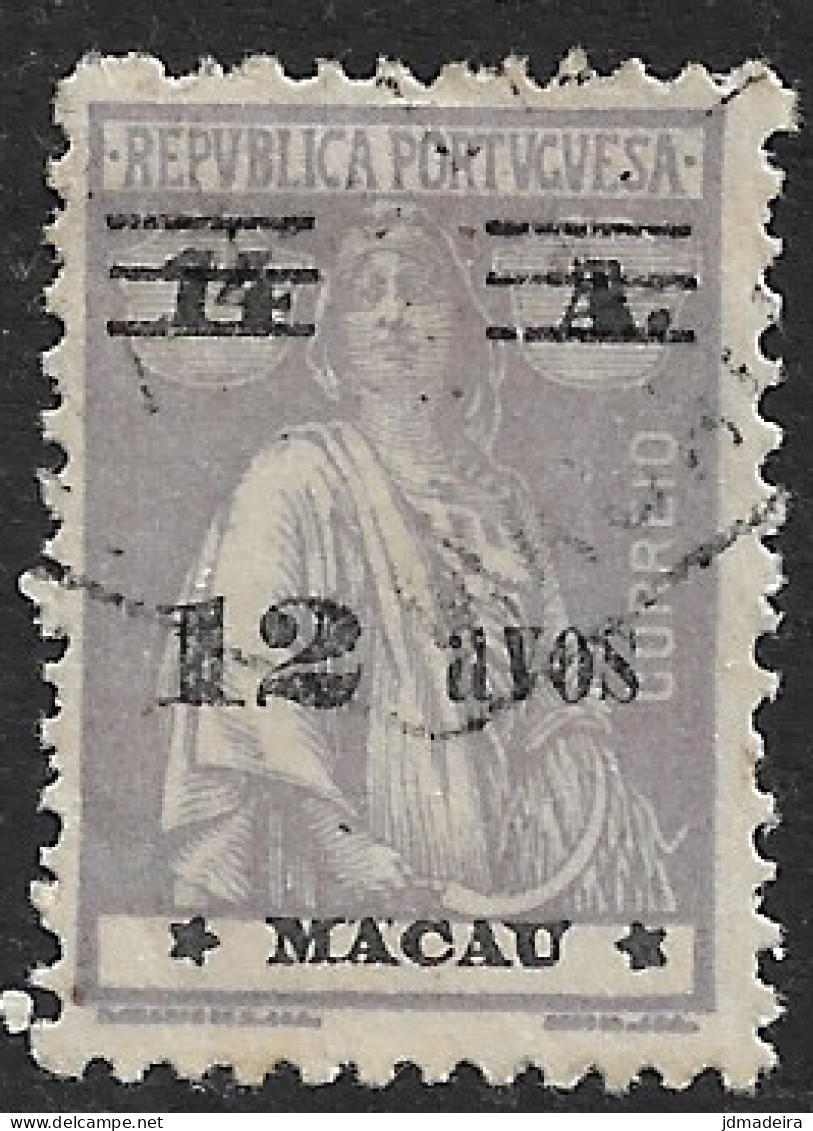 Macao Macau – 1931 Ceres Type Surcharged 12 Avos Over 14 Avos Used Stamp - Usati