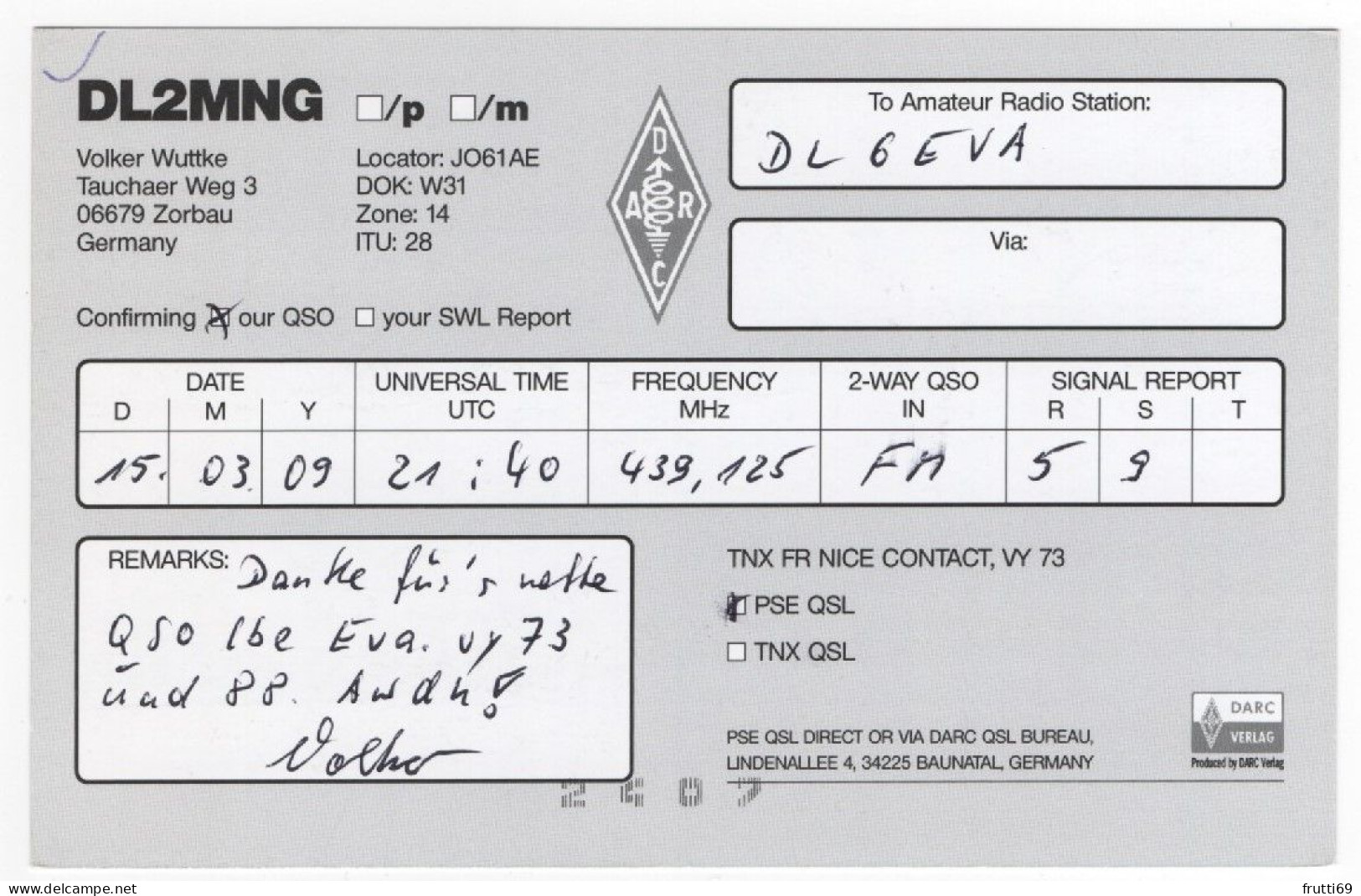 AK 208389 QSL - Germany - Zorbau - Radio