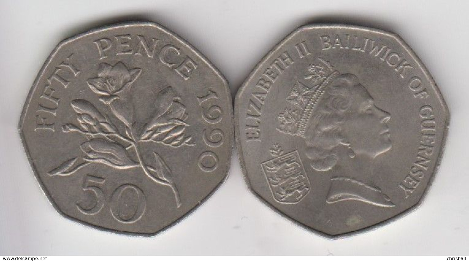 Guernsey 50p Fifty Pence Coin 1990 (Large Format) - Guernsey