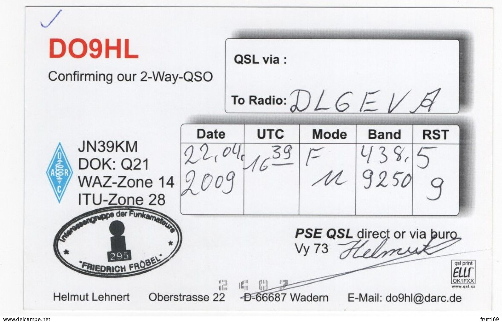 AK 208394 QSL - Germany - Wadern - Radio