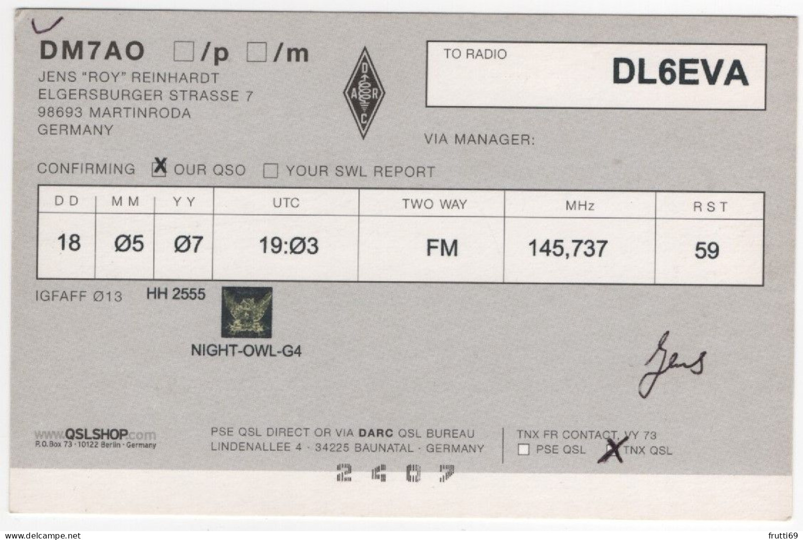 AK 208400 QSL - Germany - Martinroda - Radio