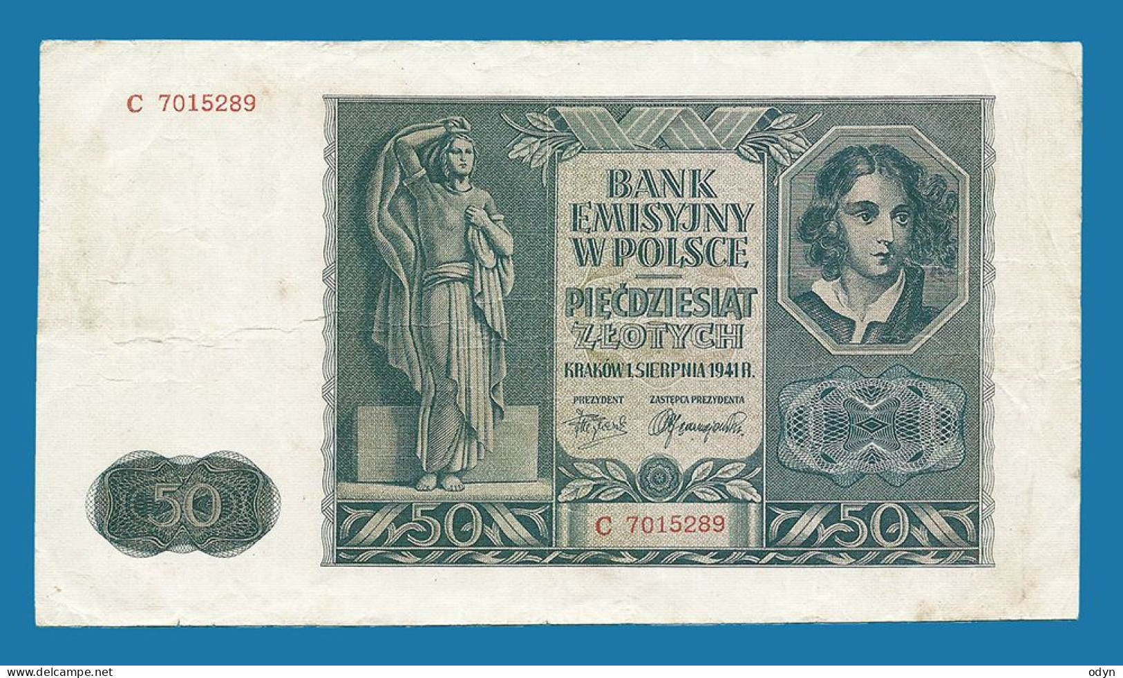 Poland, 1929, 1941; Lot Of 3 Banknotes 50 Zlotych, VF - See Desctiption - Pologne