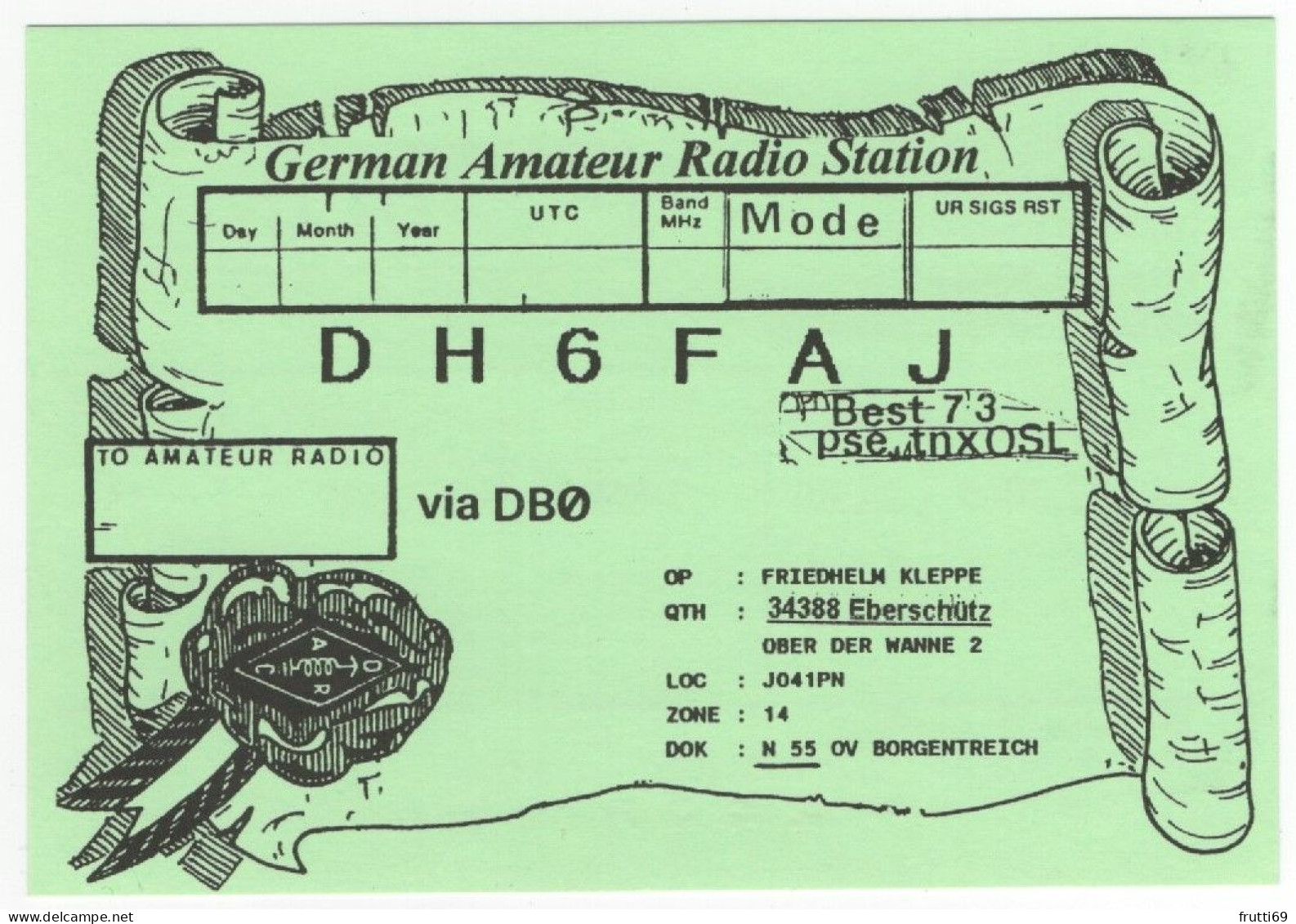 AK 208408 QSL - Germany - Eberschütz - Radio