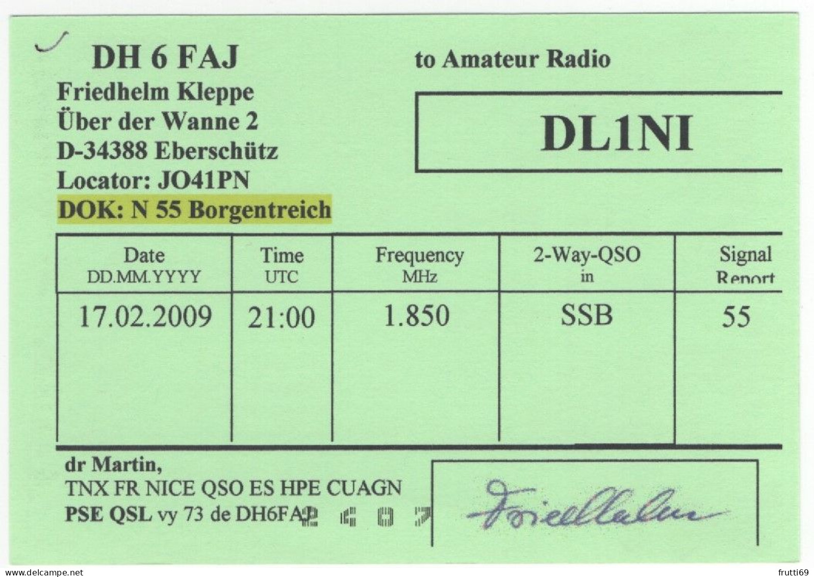 AK 208408 QSL - Germany - Eberschütz - Radio