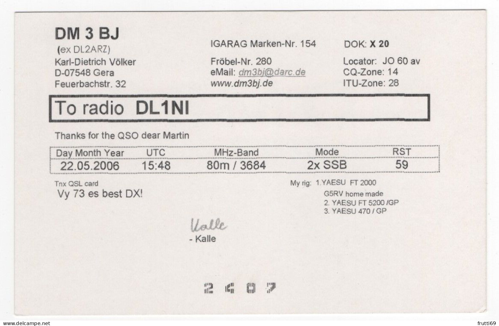 AK 208409 QSL - Germany - Gera - Radio