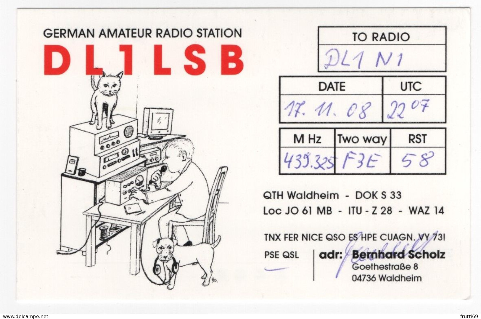 AK 208414 QSL - Germany - Waldheim - Radio