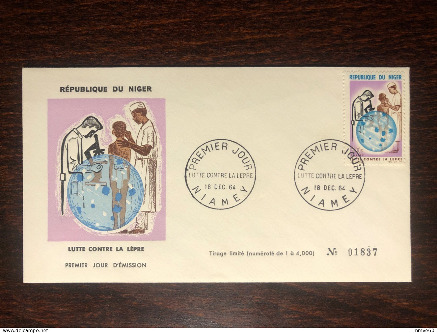 NIGER FDC COVER 1964 YEAR LEPROSY LEPRA HEALTH MEDICINE STAMPS - Niger (1960-...)