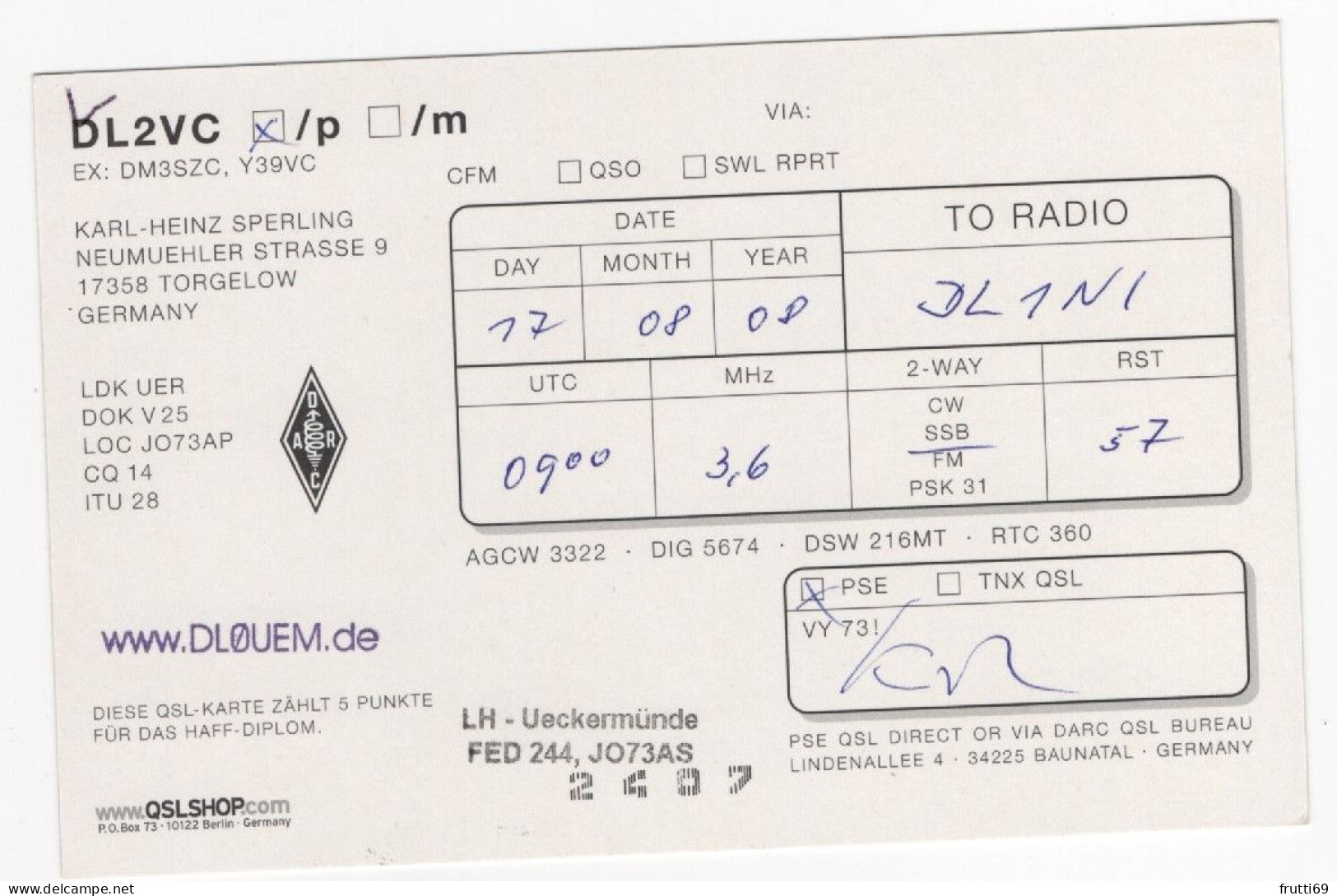 AK 208428 QSL - Germany - Torgelow - Radio