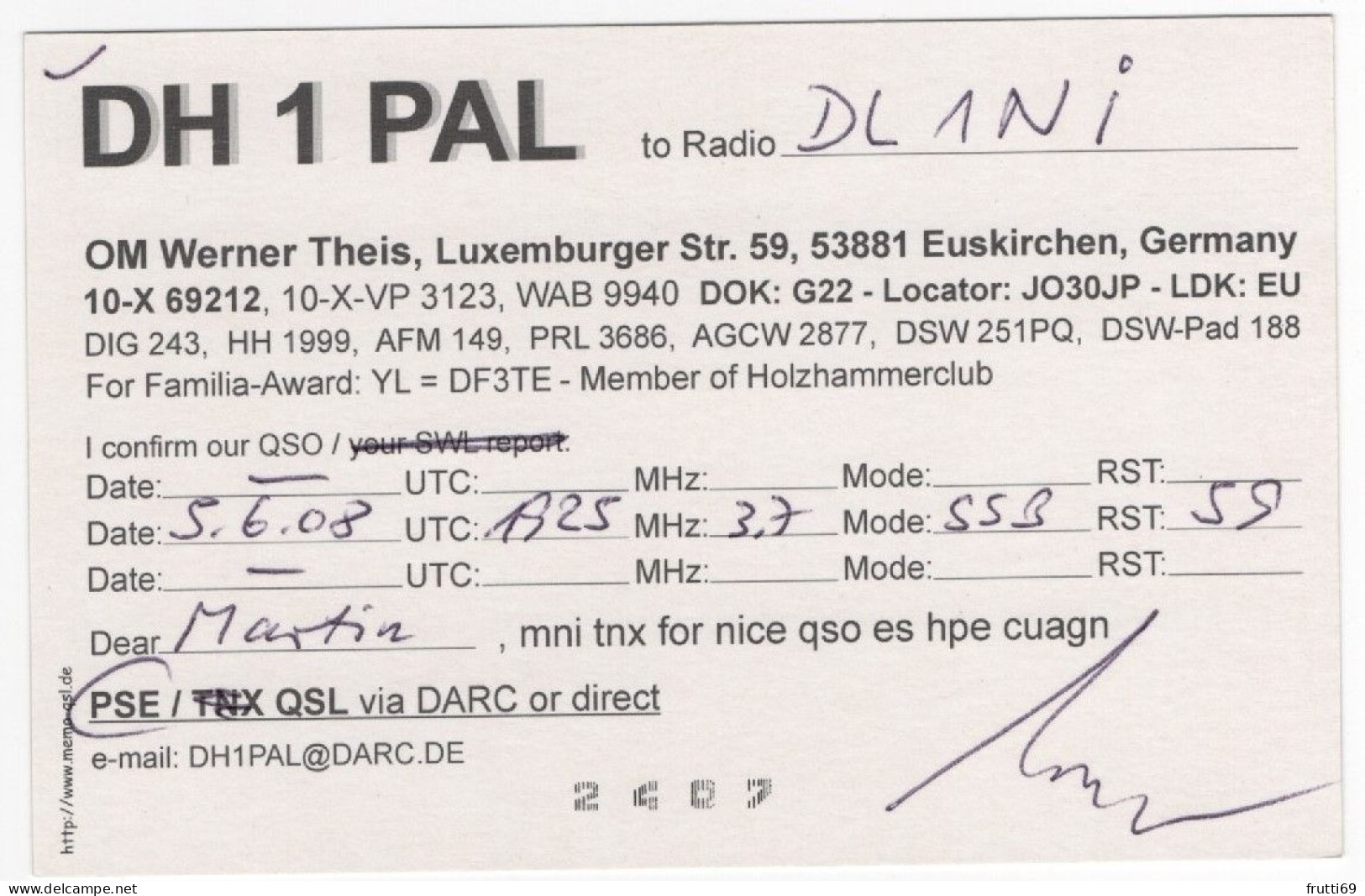 AK 208432 QSL - Germany - Euskirchen - Radio Amateur