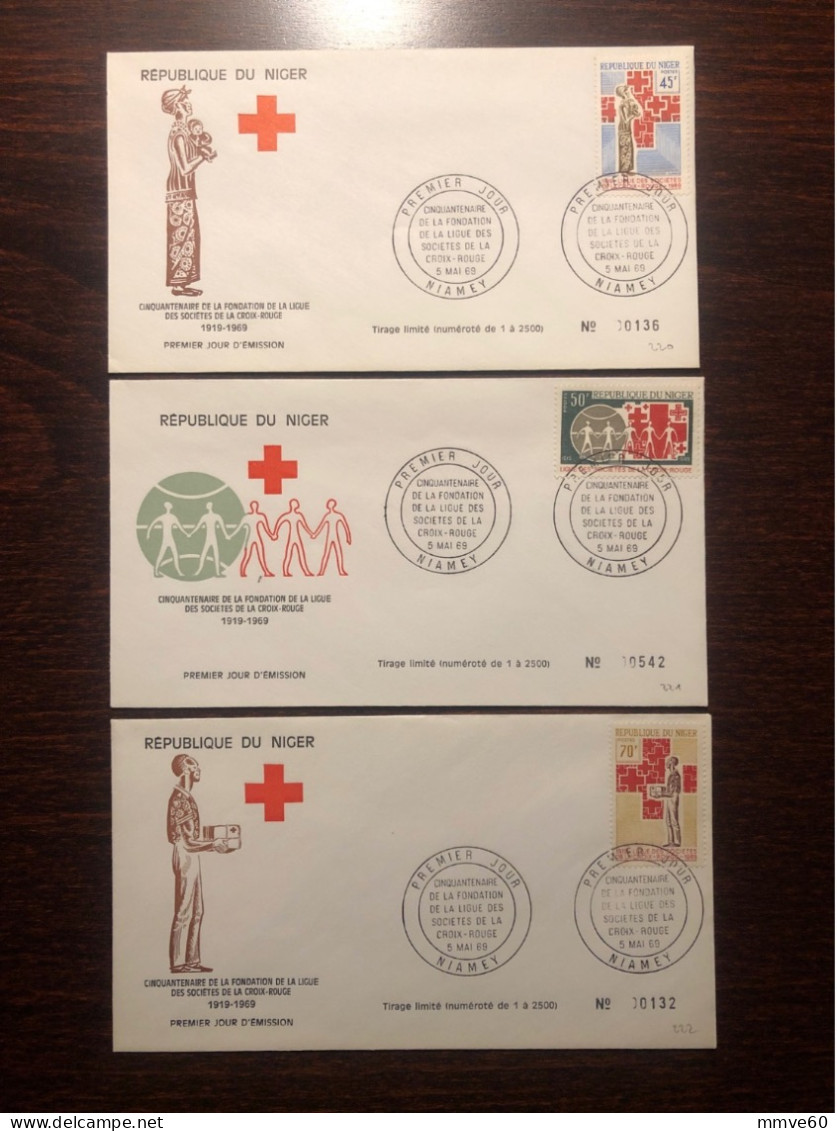 NIGER FDC COVER 1969 YEAR RED CROSS HEALTH MEDICINE STAMPS - Níger (1960-...)